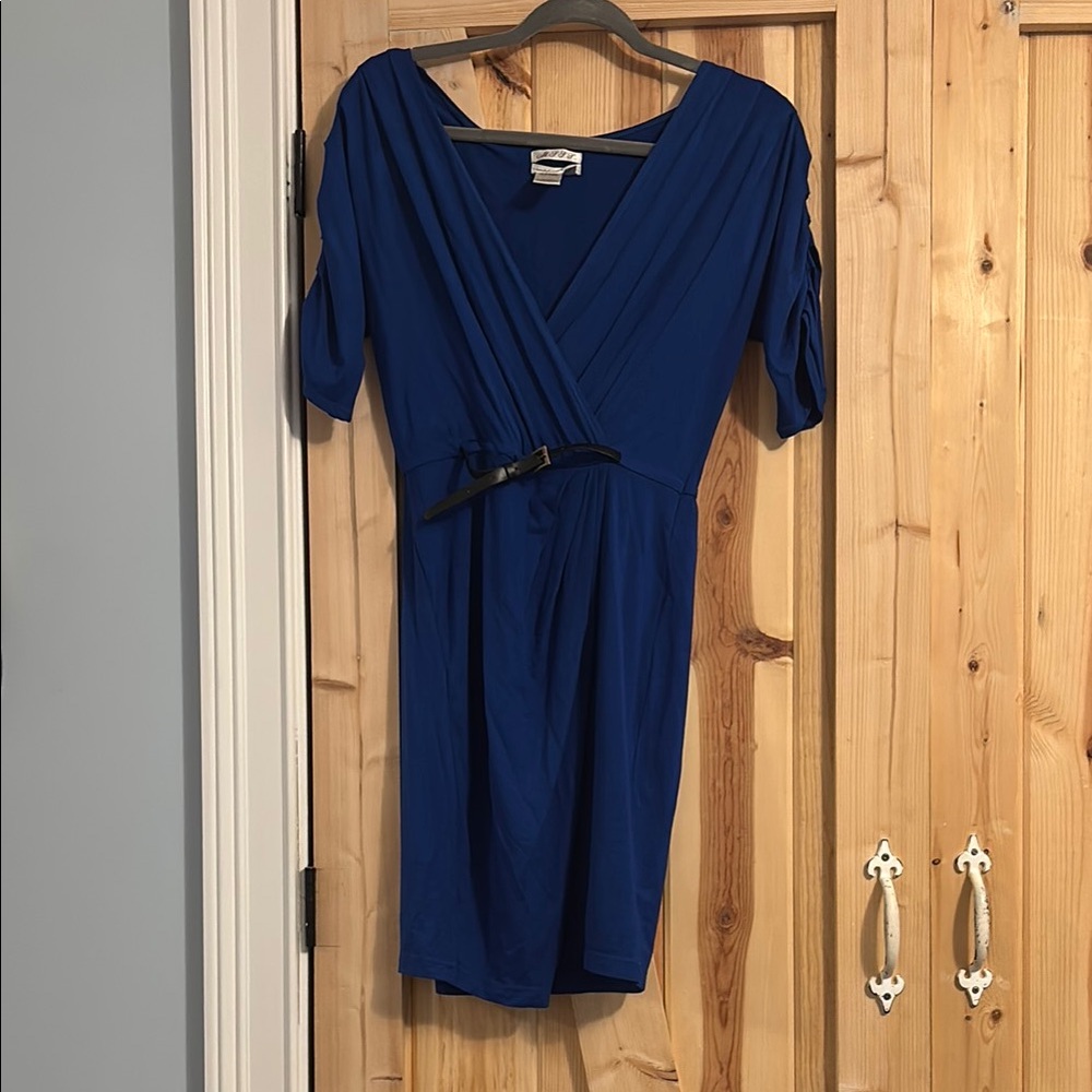 Elegant Blue Wrap Dress